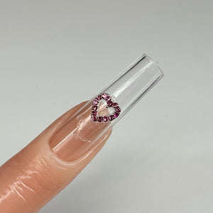 Hollow Bling Heart Pink